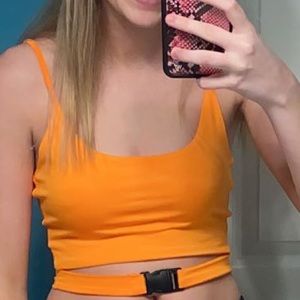 Orange top with buckle from amazon